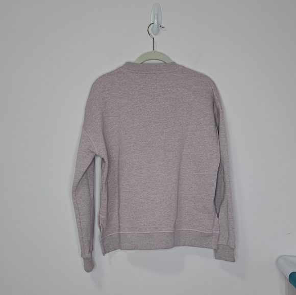 Ganni Isoli smiley face drop shoulder crewneck sweatshirt lilac XS NWOT - Picture 7 of 10